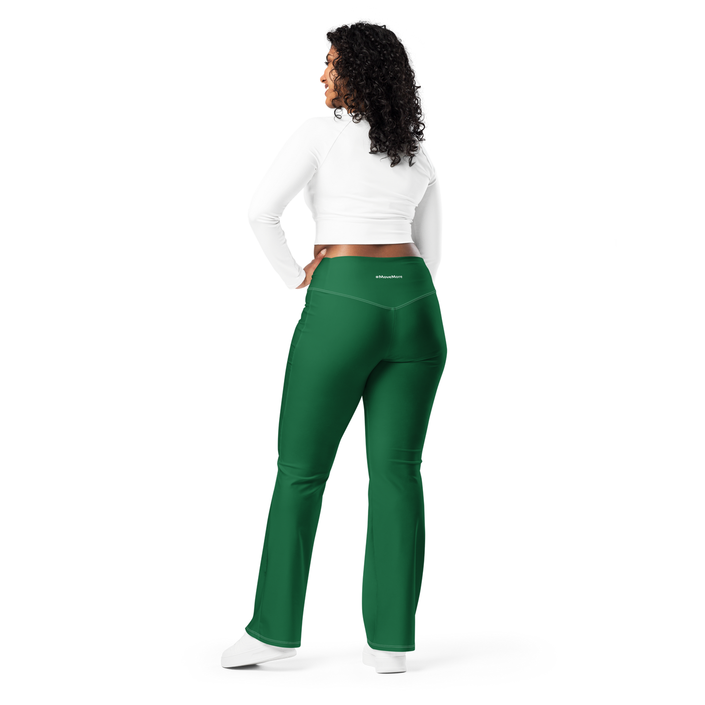Flare leggings - Sleek Green Flare Leggings Refine Zone