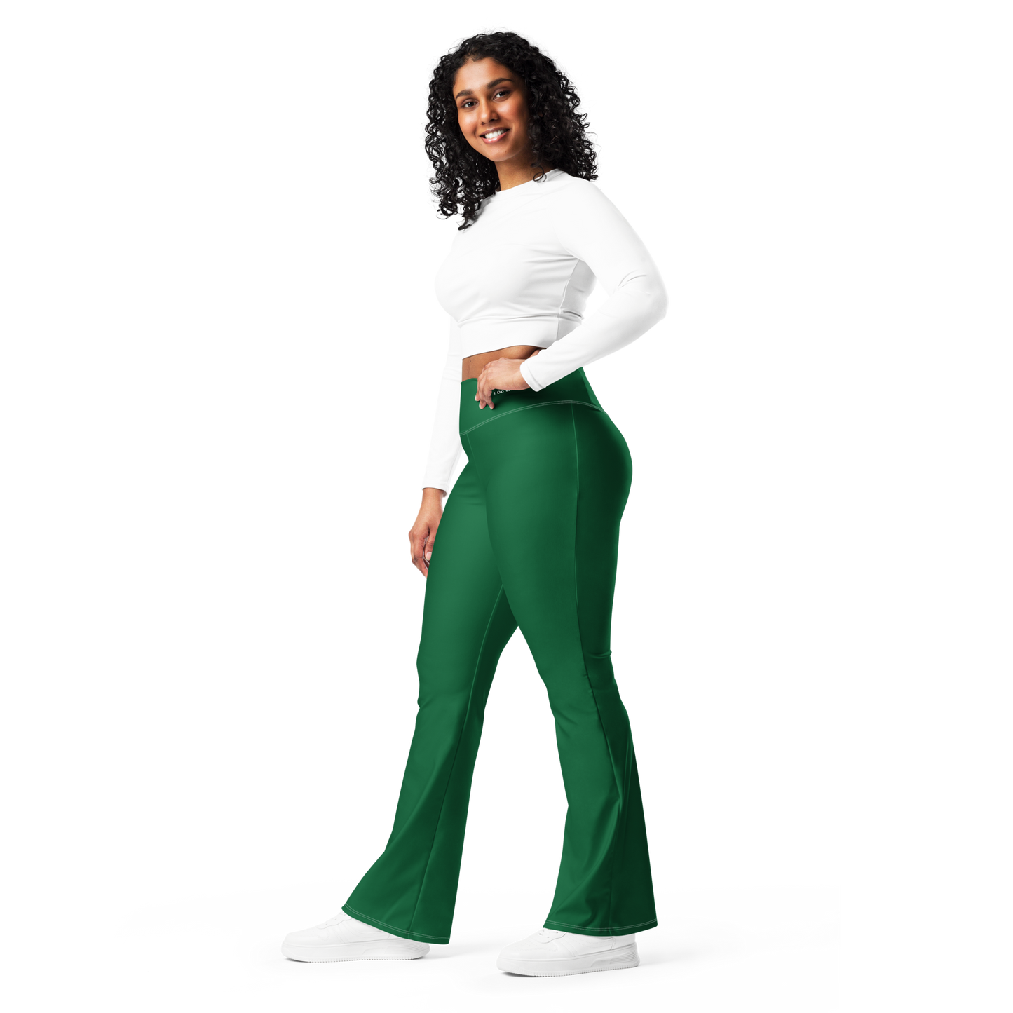 Flare leggings - Sleek Green Flare Leggings Refine Zone