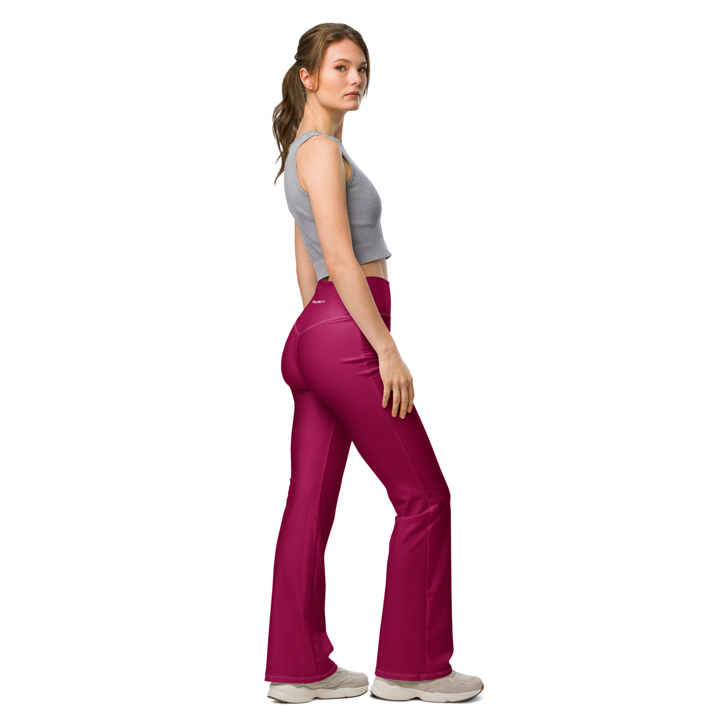 Flare leggings - Sleek Red Flare Leggings Refine Zone