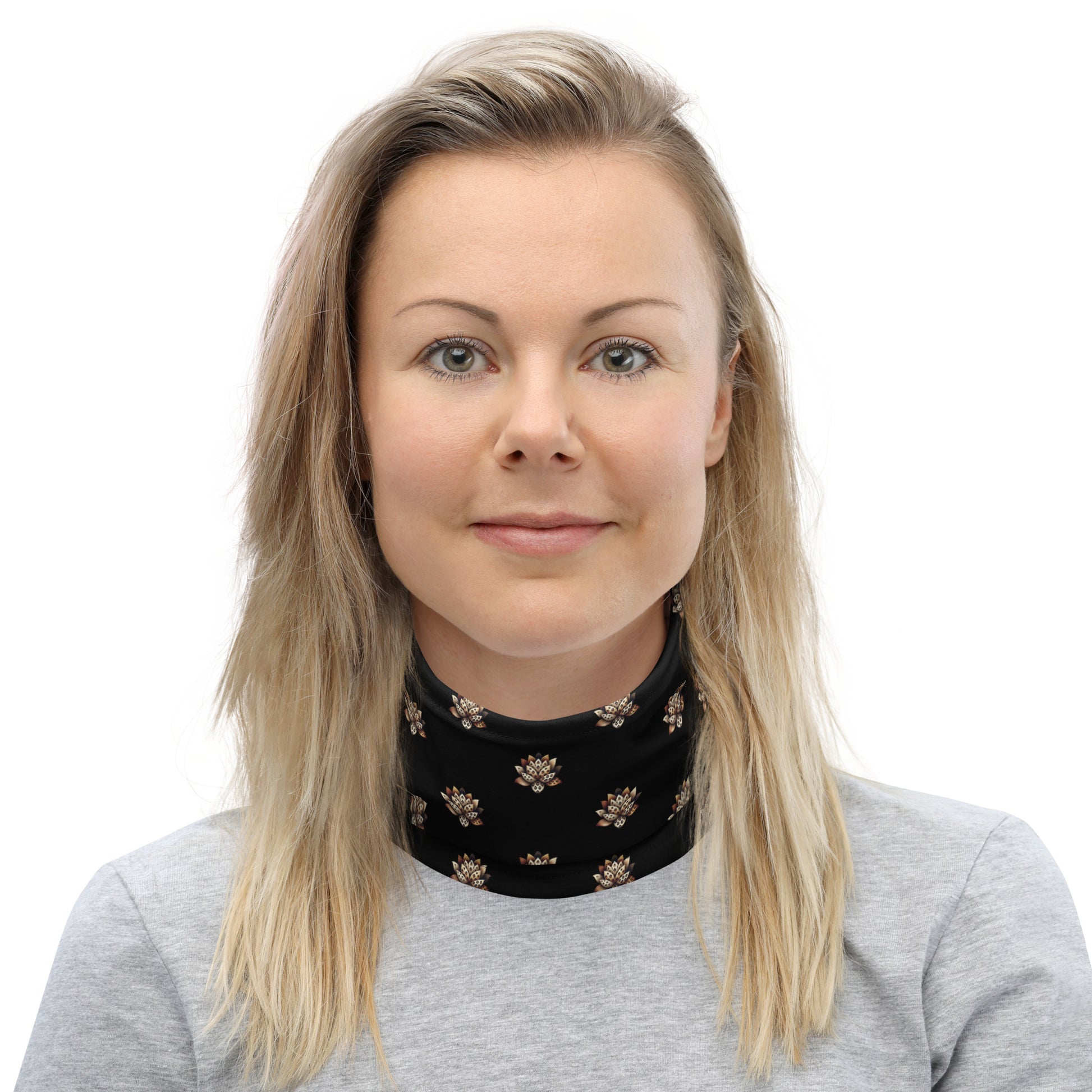 Neck Gaiter - Black - Wild Lotus Neck Gaiter Refine Zone