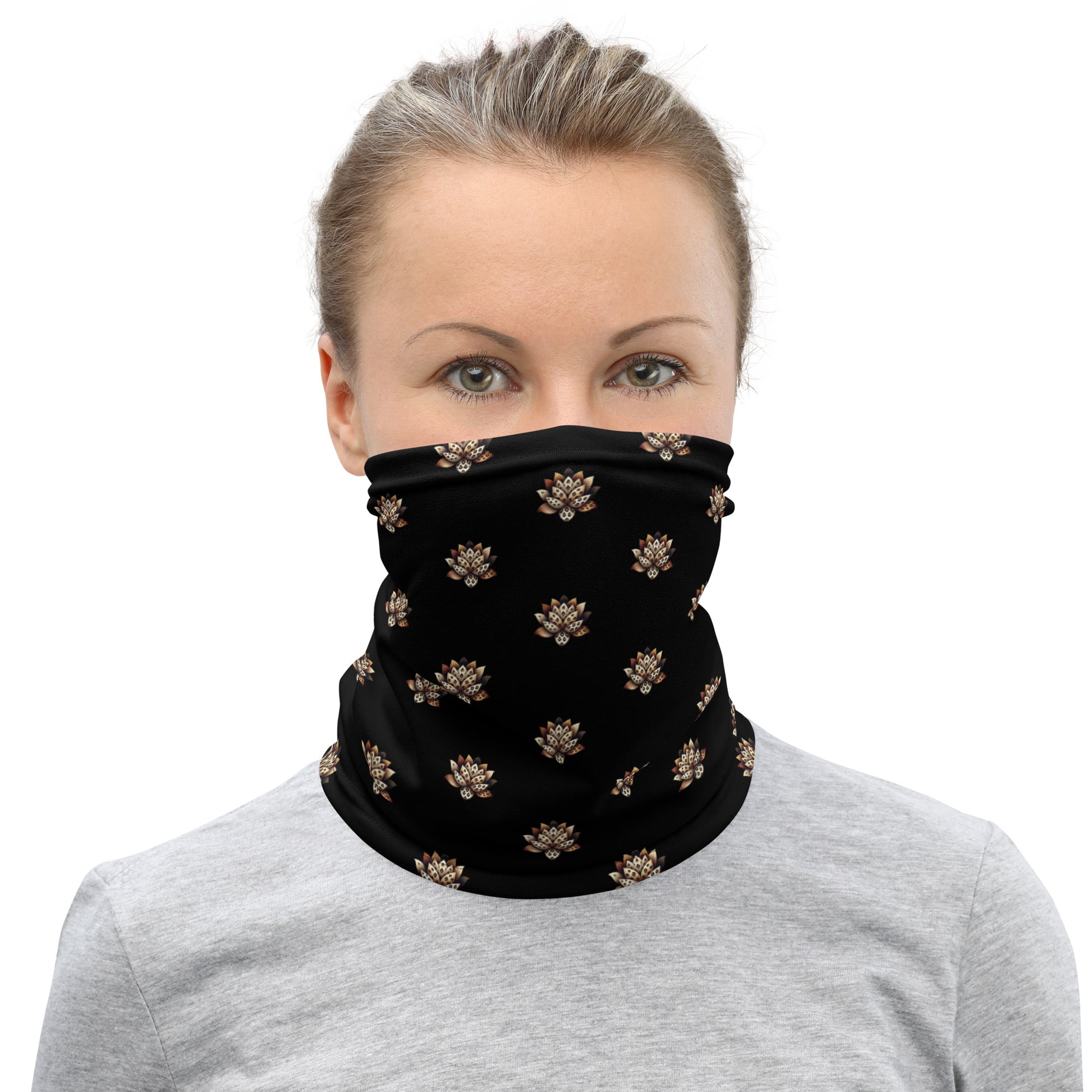 Neck Gaiter - Black - Wild Lotus Neck Gaiter Refine Zone