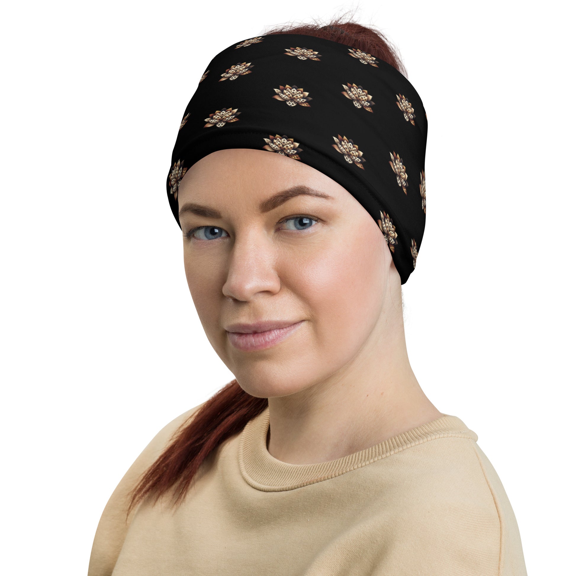 Neck Gaiter - Black - Wild Lotus Neck Gaiter Refine Zone