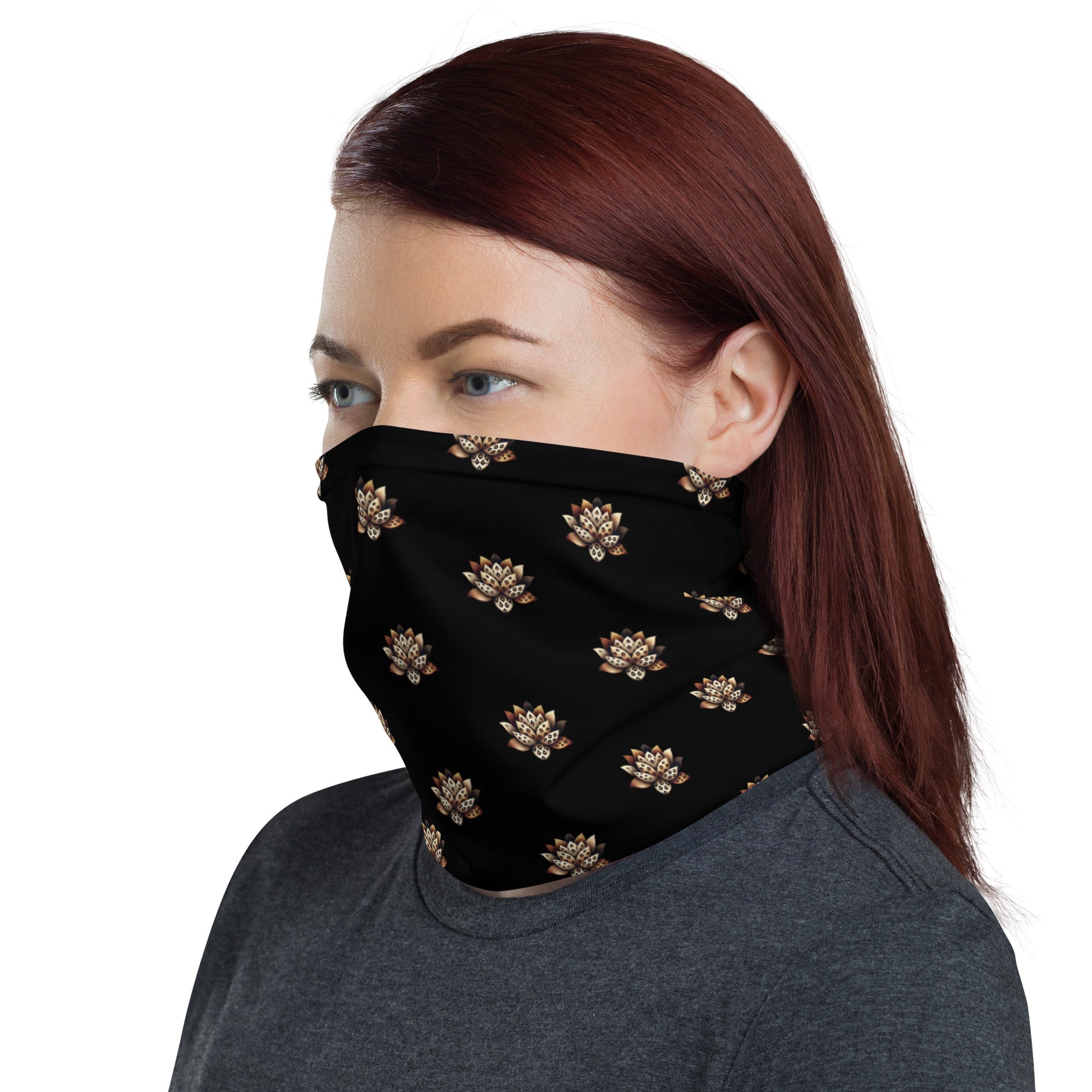 Neck Gaiter - Black - Wild Lotus Neck Gaiter Refine Zone