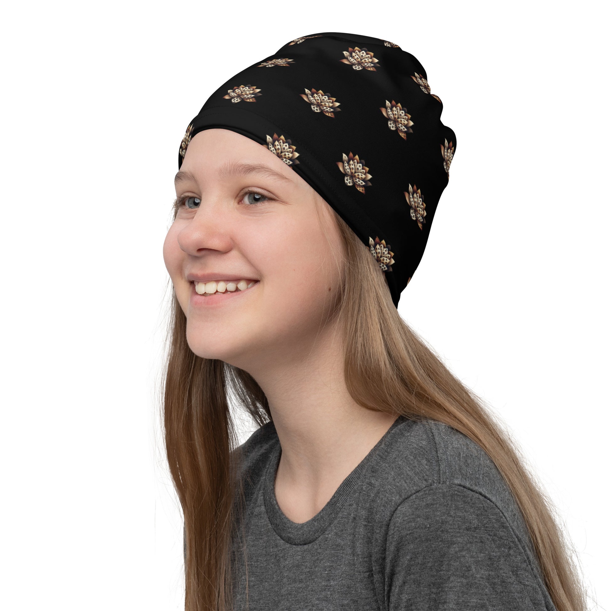Neck Gaiter - Black - Wild Lotus Neck Gaiter Refine Zone