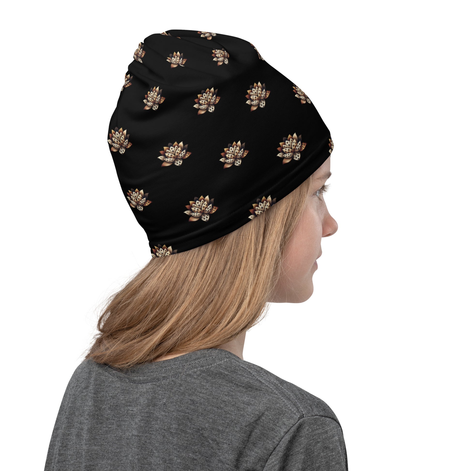 Neck Gaiter - Black - Wild Lotus Neck Gaiter Refine Zone