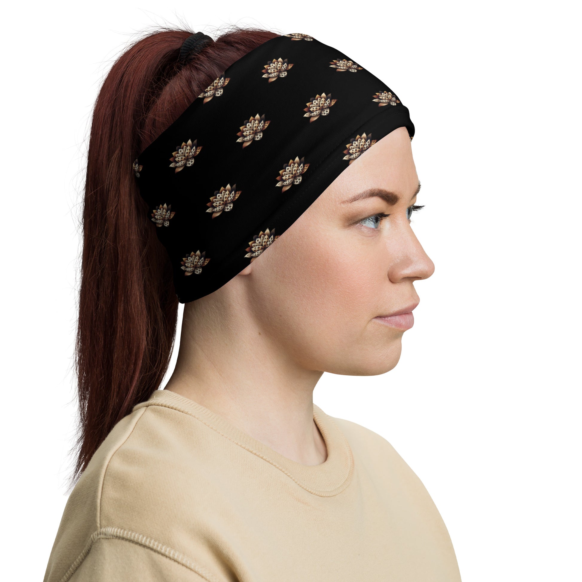 Neck Gaiter - Black - Wild Lotus Neck Gaiter Refine Zone