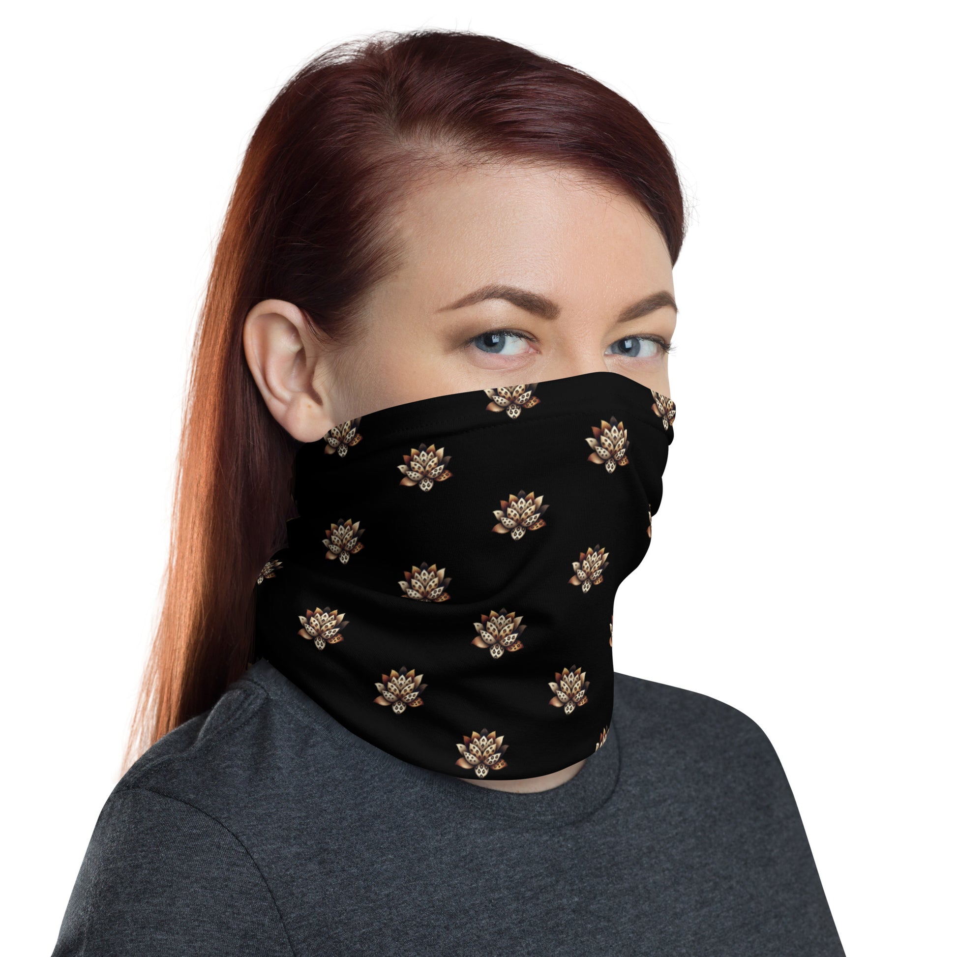 Neck Gaiter - Black - Wild Lotus Neck Gaiter Refine Zone