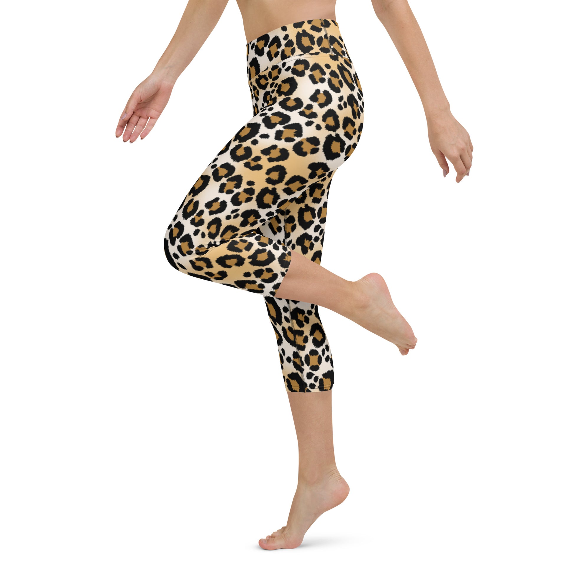 Yoga Capri Leggings for Women - Leopard Capri Refine Zone