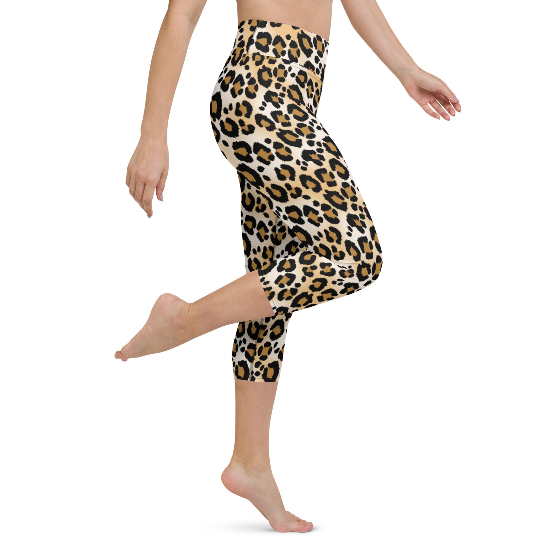 Yoga Capri Leggings for Women - Leopard Capri Refine Zone