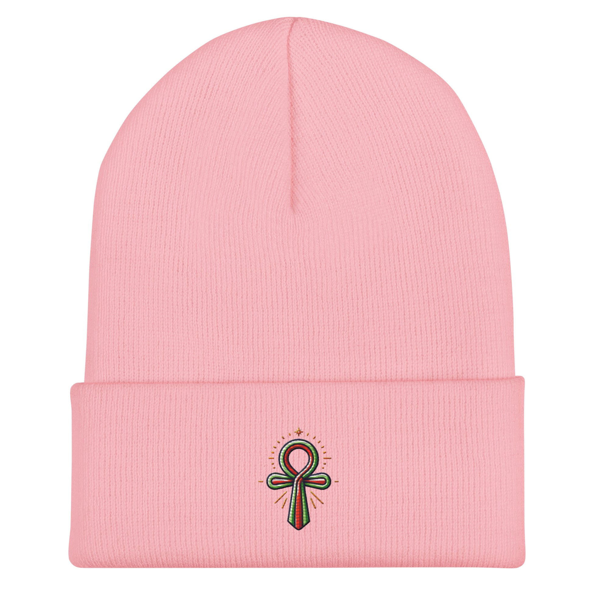 Cuffed Beanie - Colorful Ankh - Key of Life Beanies Refine Zone