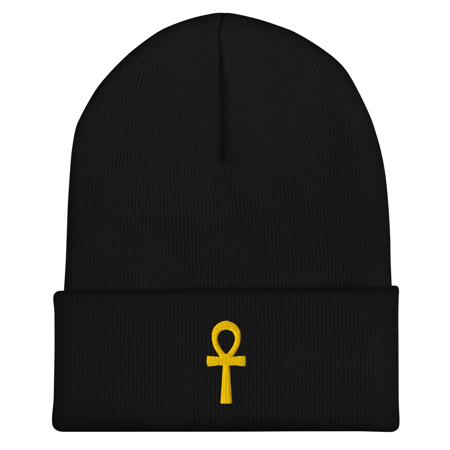 Cuffed Beanie – Ankh (☥) Beanies Refine Zone Black