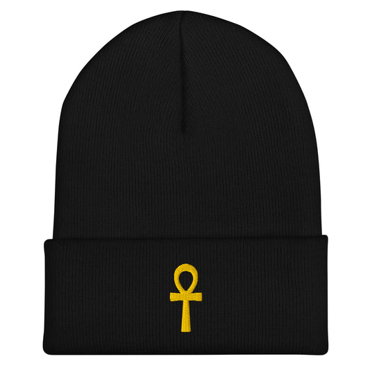 Cuffed Beanie – Ankh (☥) Beanies Refine Zone Black