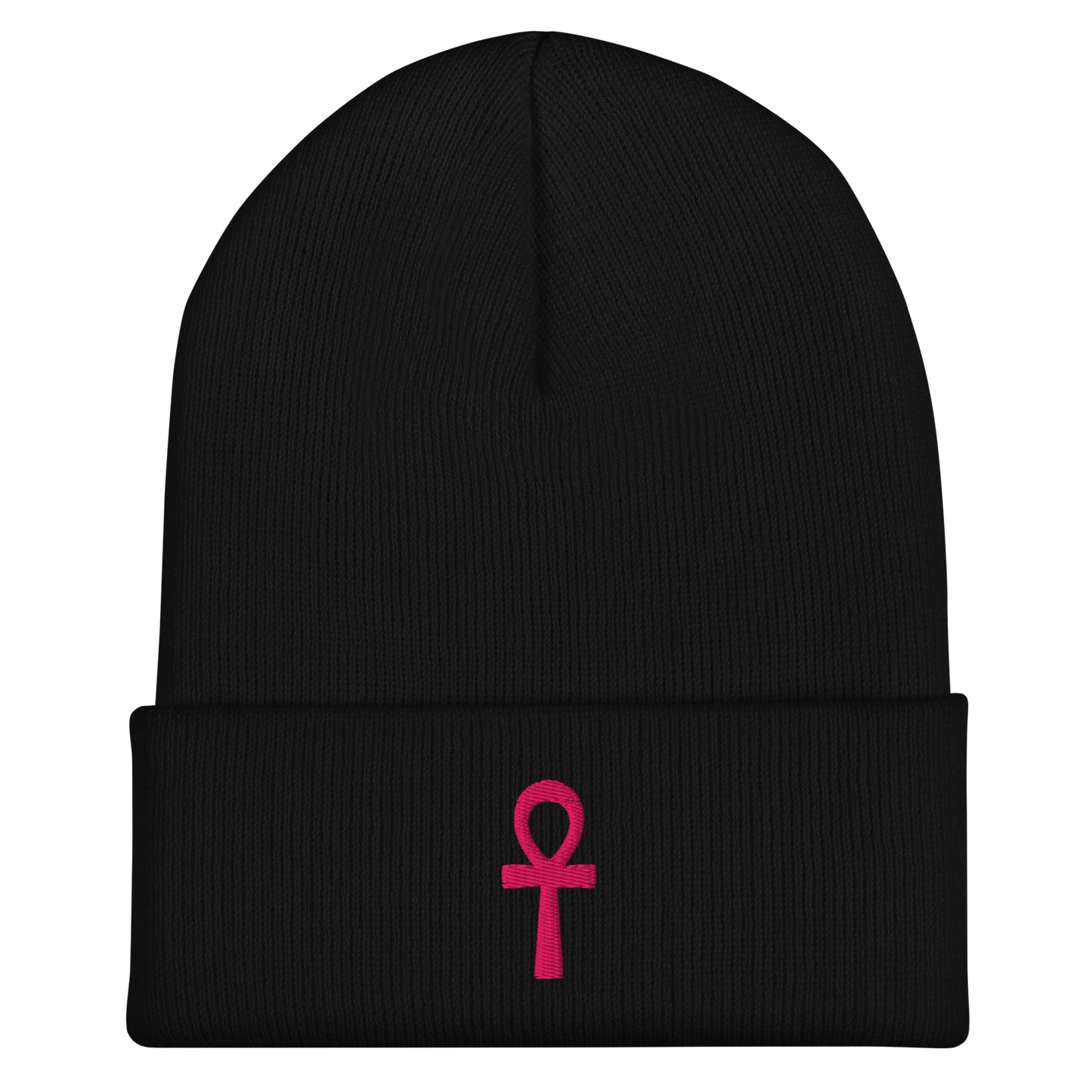 Cuffed Beanie - Pink Ankh Beanies Refine Zone