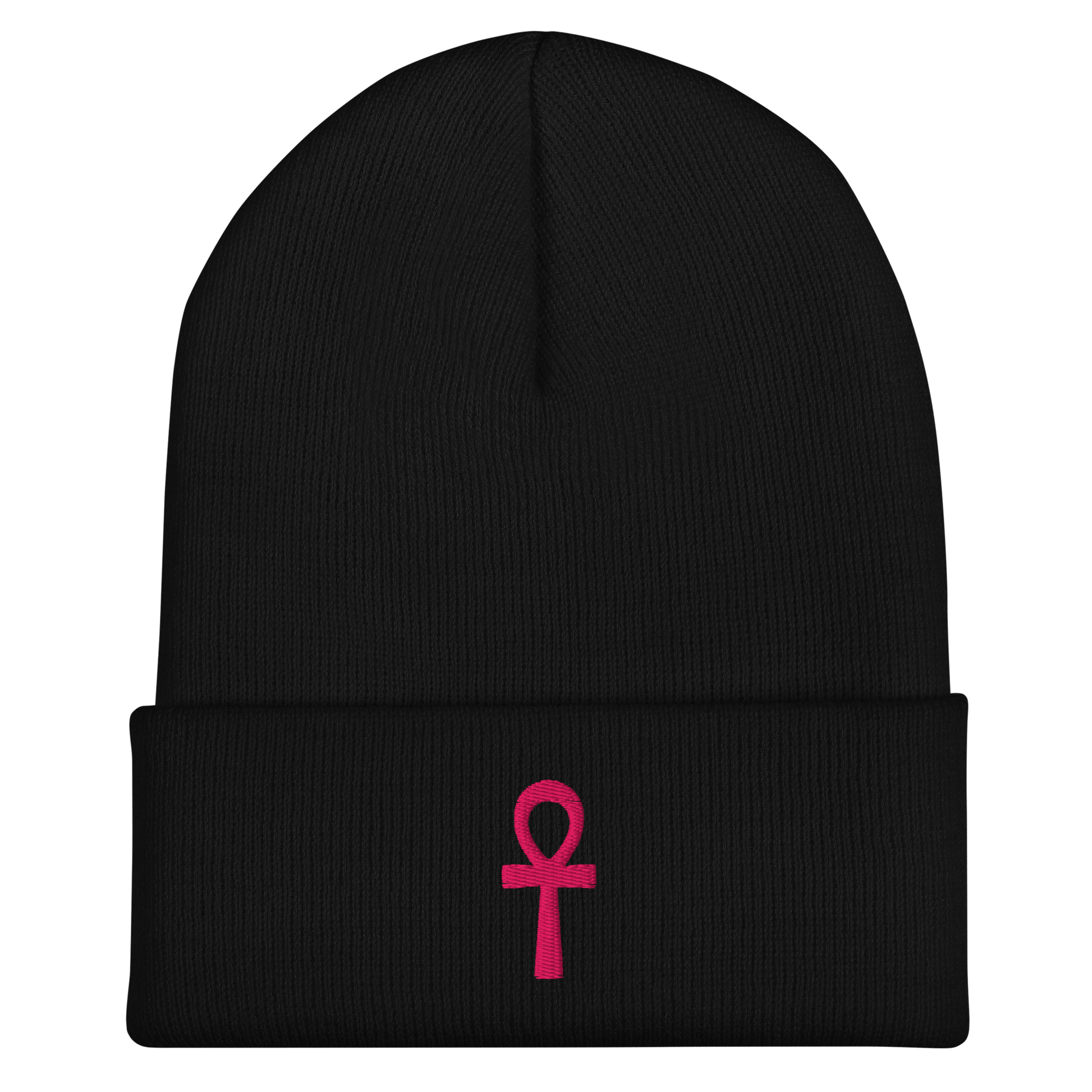 Cuffed Beanie - Pink Ankh Beanies Refine Zone