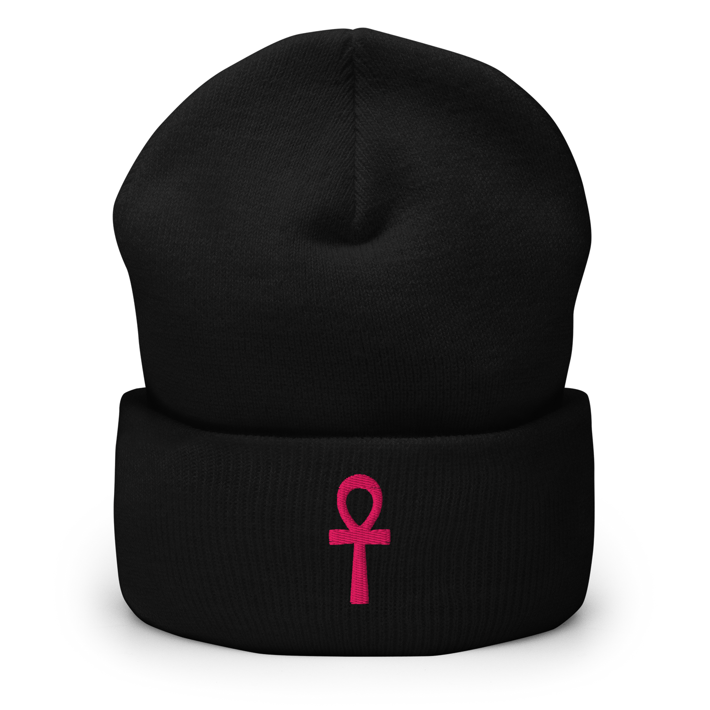Cuffed Beanie - Pink Ankh Beanies Refine Zone