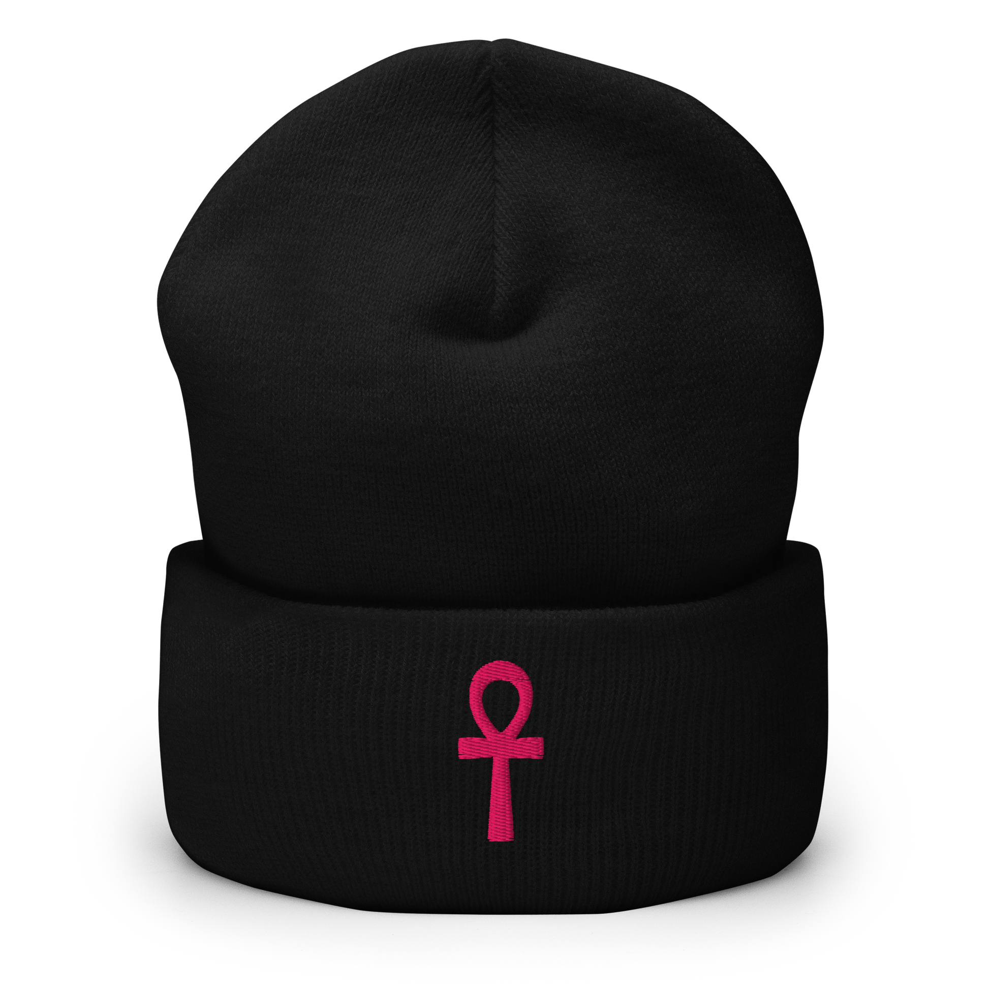 Cuffed Beanie - Pink Ankh Beanies Refine Zone