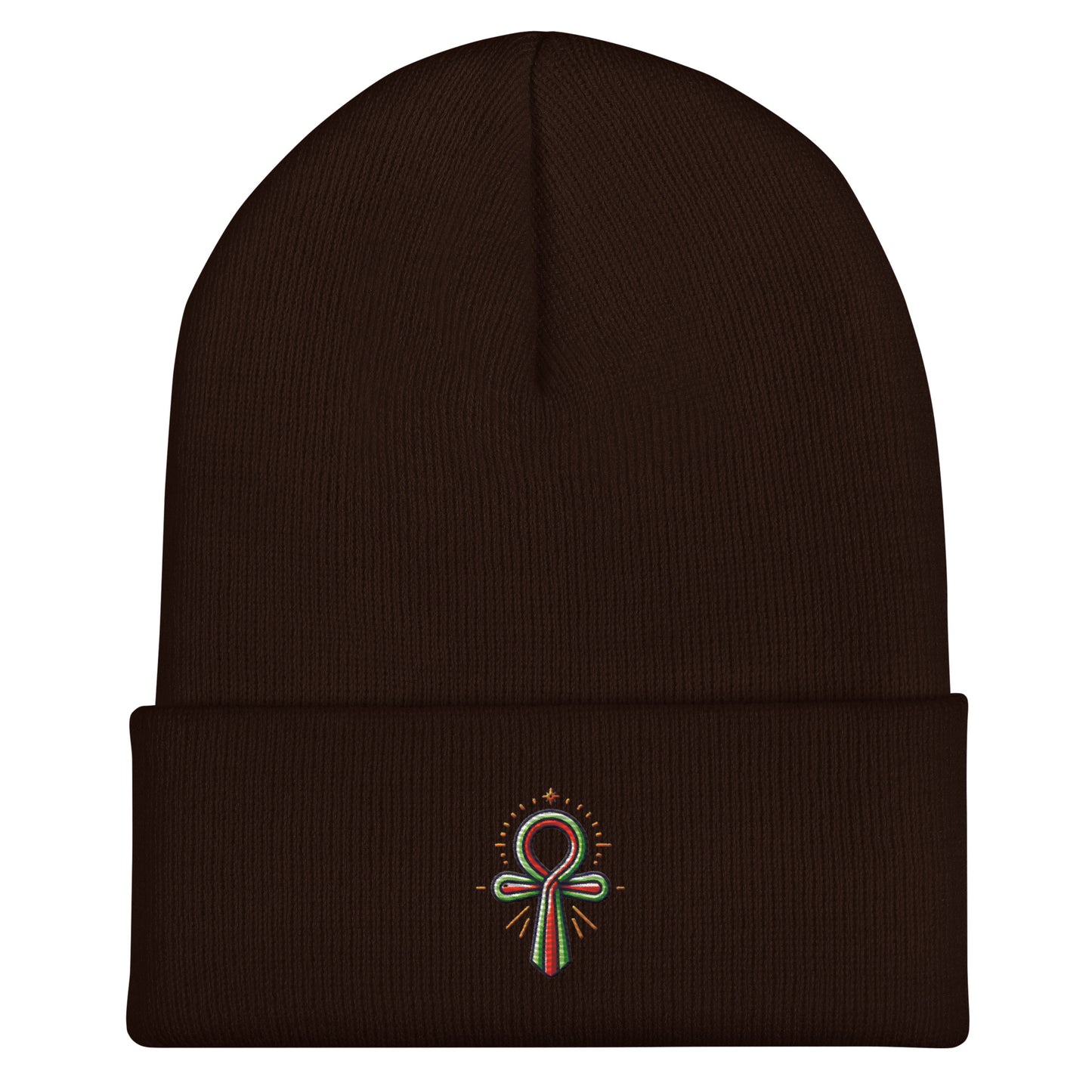 Cuffed Beanie - Colorful Ankh - Key of Life Beanies Refine Zone