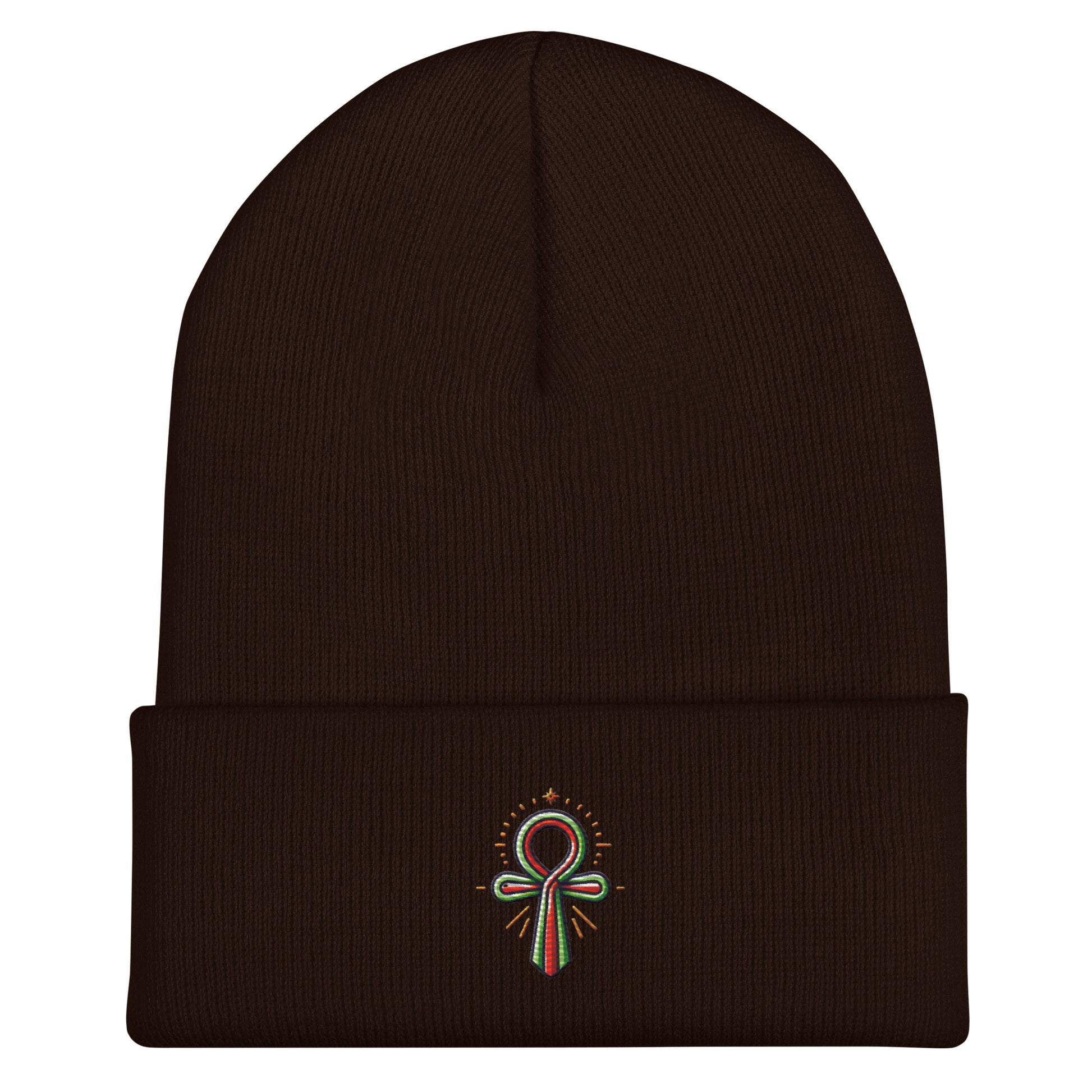 Cuffed Beanie - Colorful Ankh - Key of Life Beanies Refine Zone