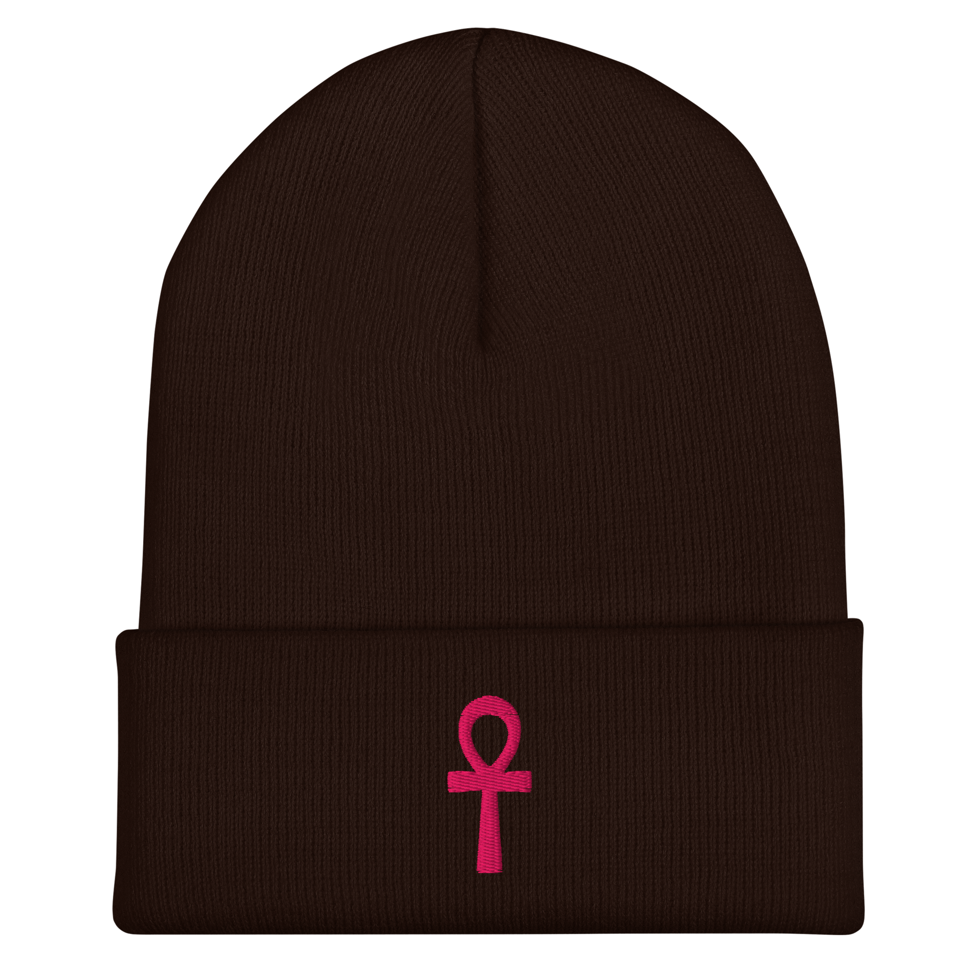 Cuffed Beanie - Pink Ankh Beanies Refine Zone
