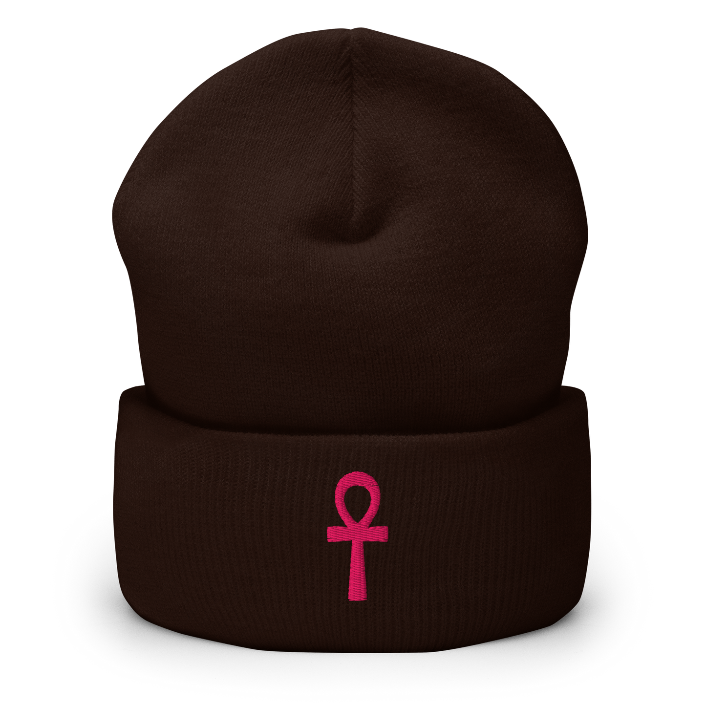 Cuffed Beanie - Pink Ankh Beanies Refine Zone