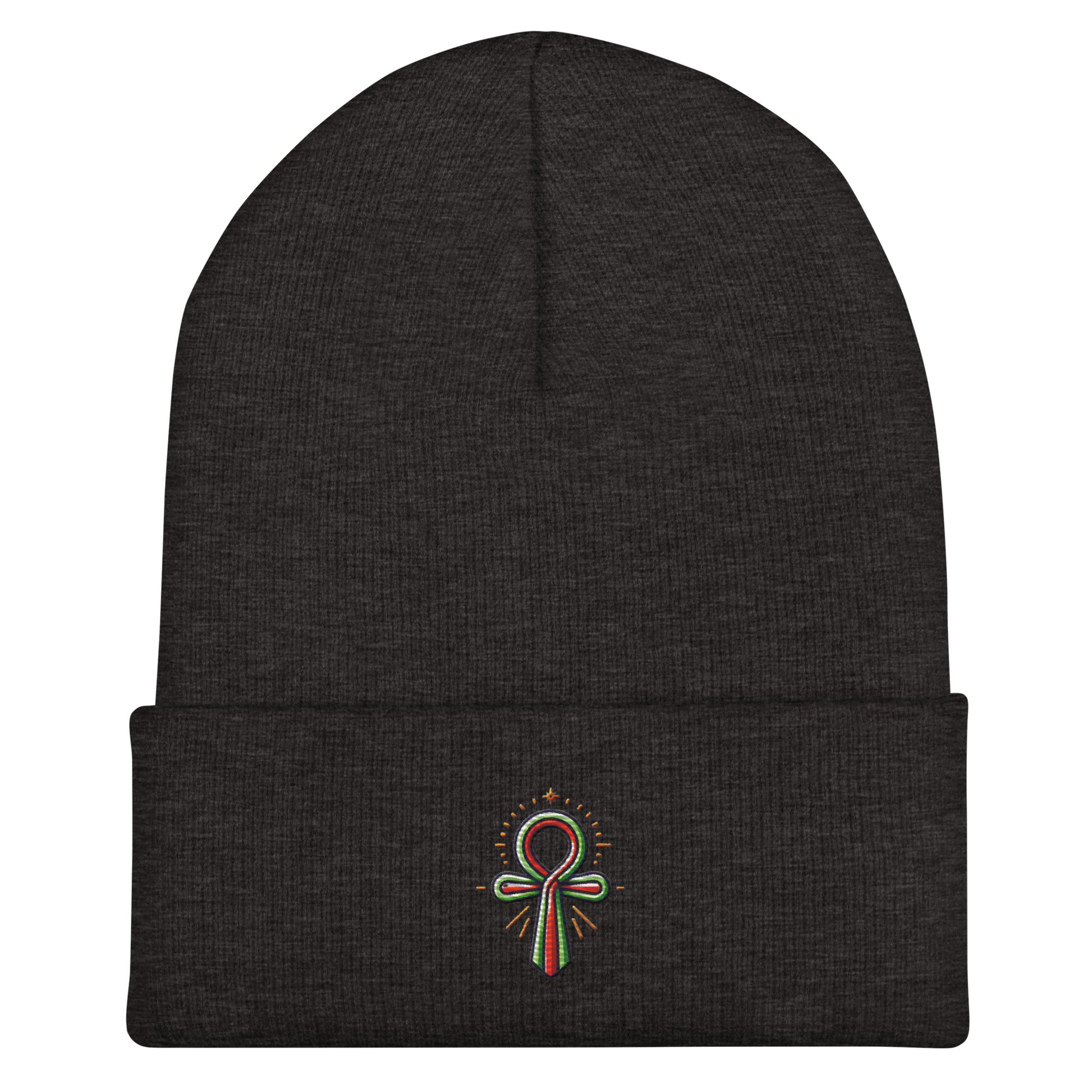 Cuffed Beanie - Colorful Ankh - Key of Life Beanies Refine Zone