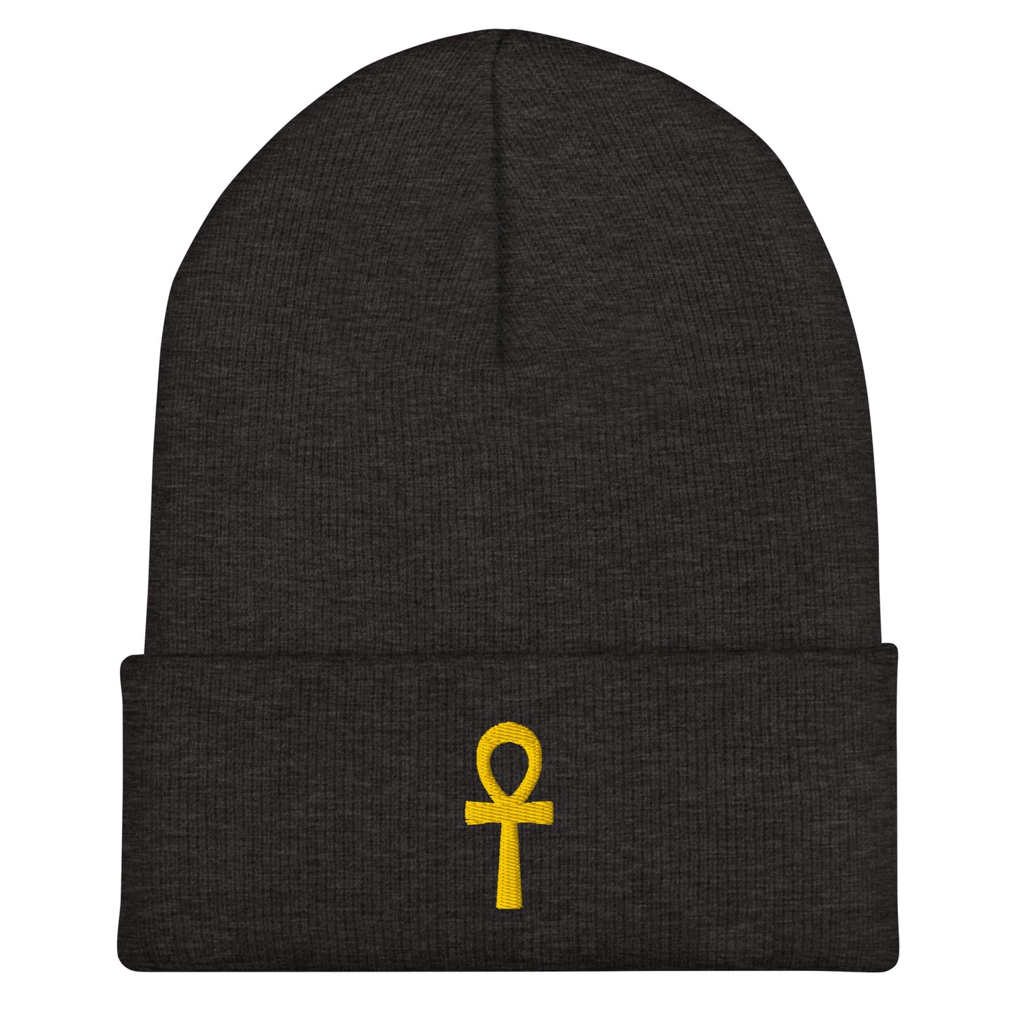 Cuffed Beanie – Ankh (☥) Beanies Refine Zone Dark Grey