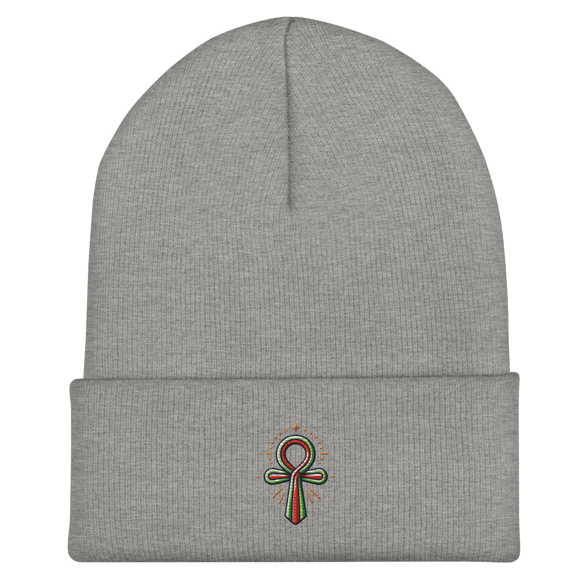 Cuffed Beanie - Colorful Ankh - Key of Life Beanies Refine Zone