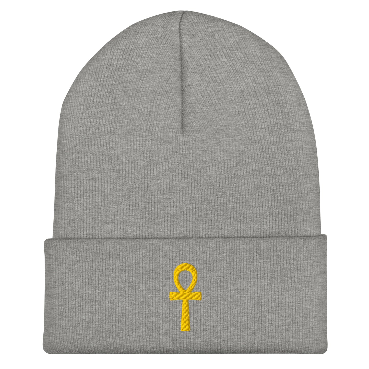 Cuffed Beanie – Ankh (☥) Beanies Refine Zone Heather Grey