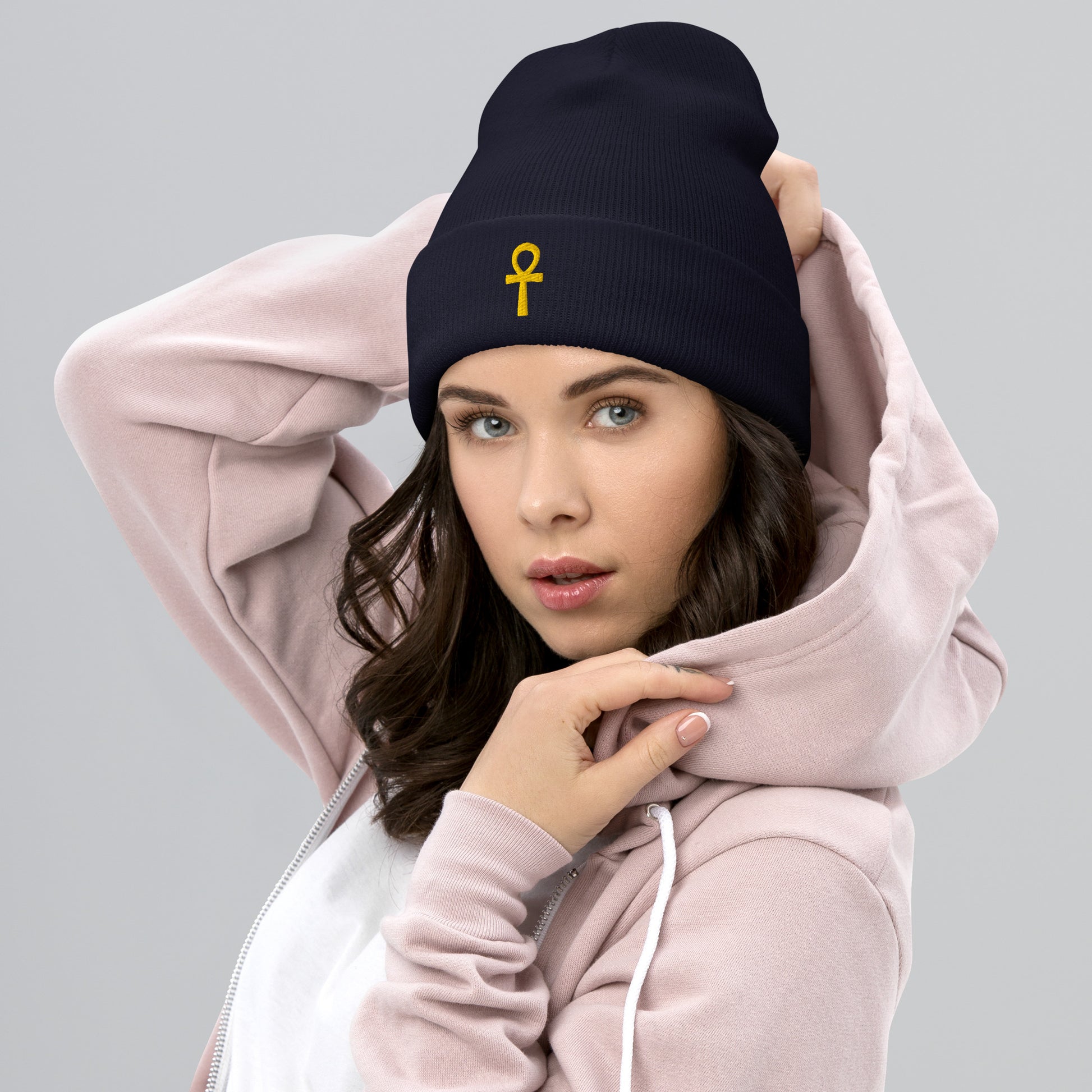 Cuffed Beanie – Ankh (☥) Beanies Refine Zone