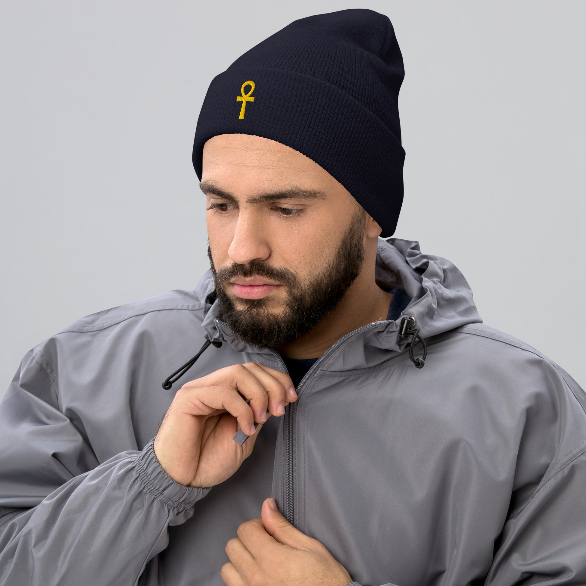 Cuffed Beanie – Ankh (☥) Beanies Refine Zone