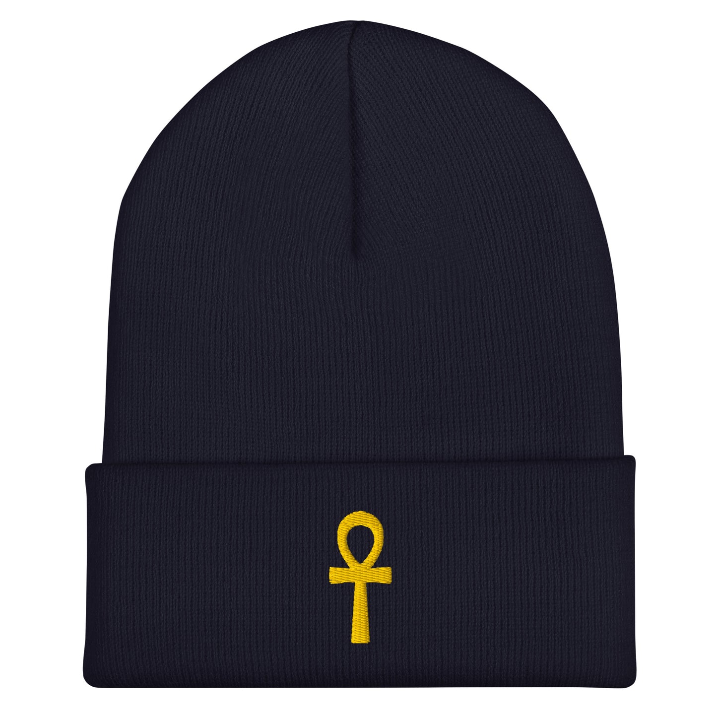 Cuffed Beanie – Ankh (☥) Beanies Refine Zone Navy