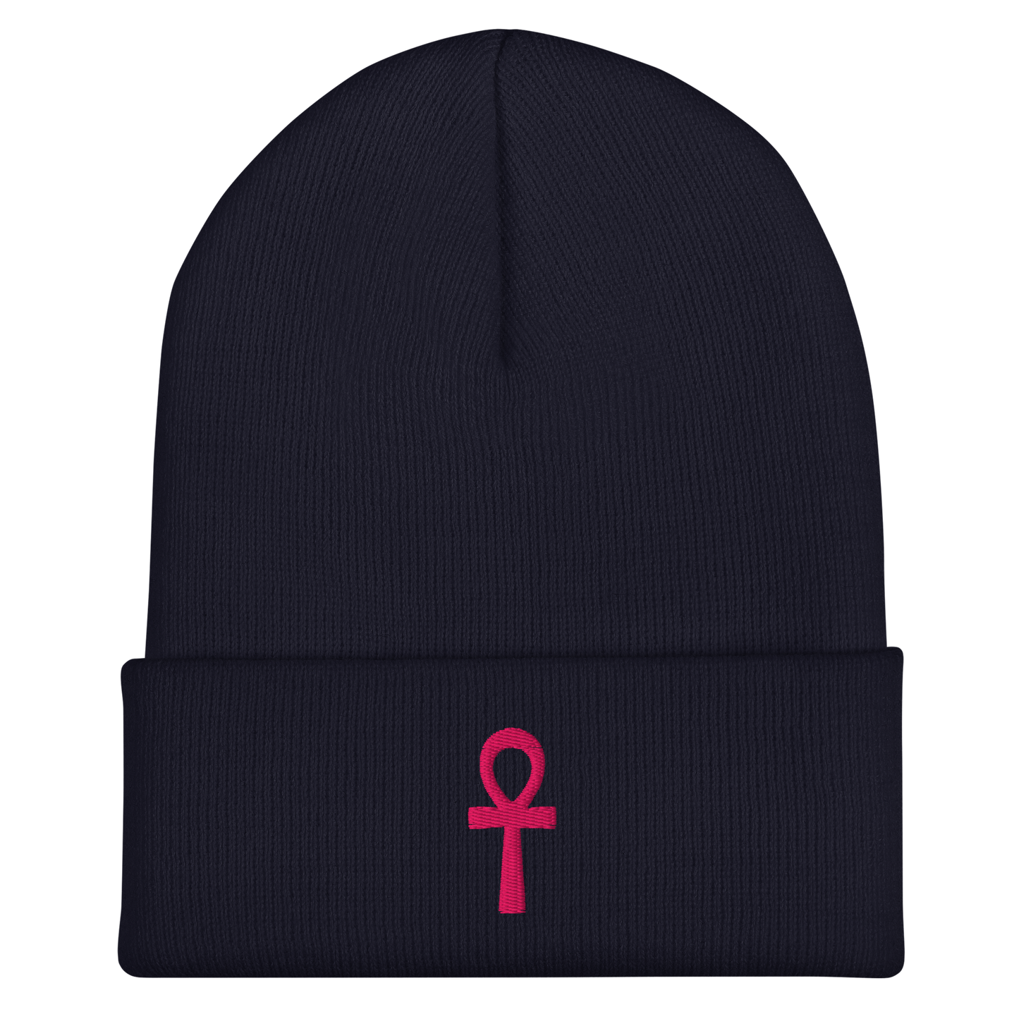 Cuffed Beanie - Pink Ankh Beanies Refine Zone