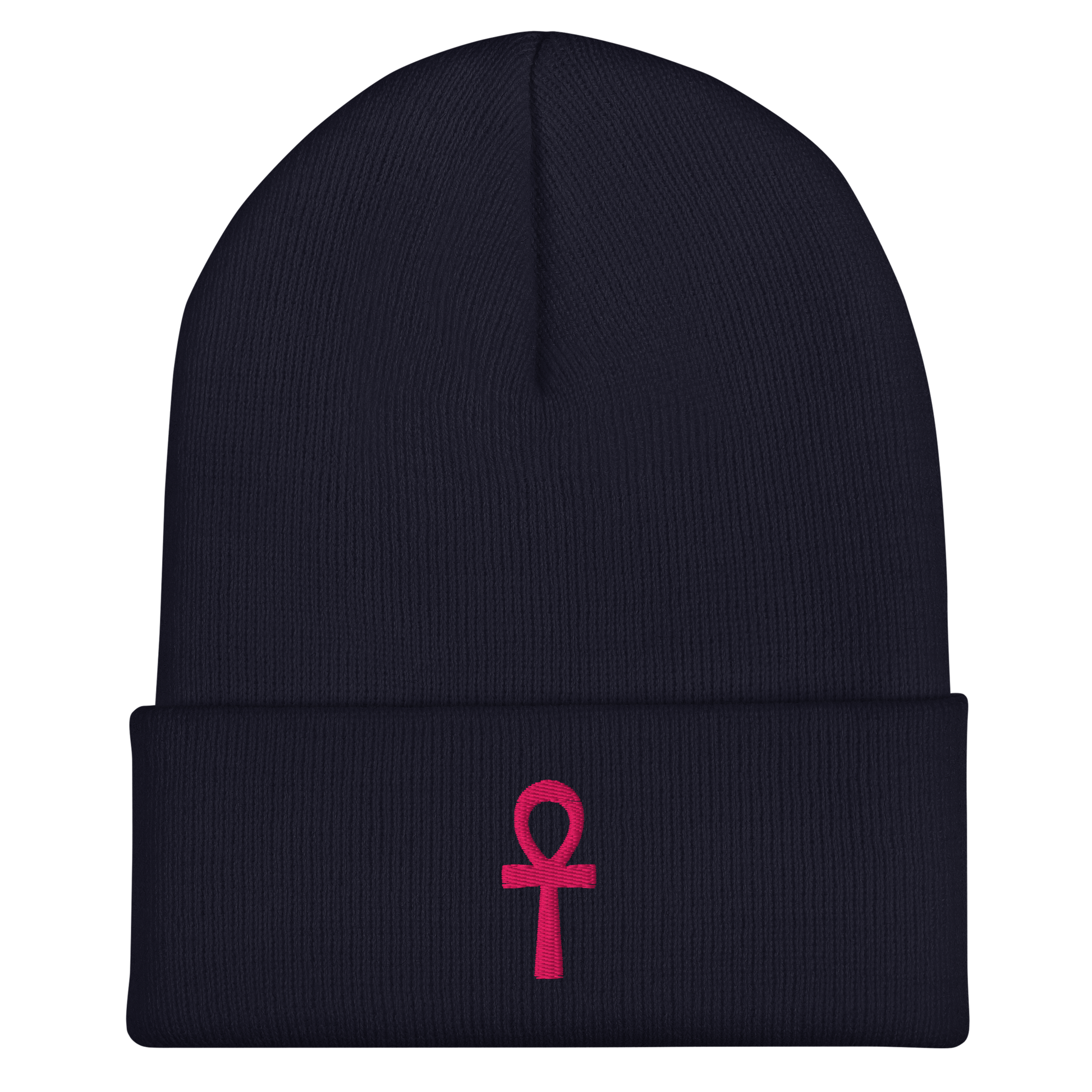 Cuffed Beanie - Pink Ankh Beanies Refine Zone