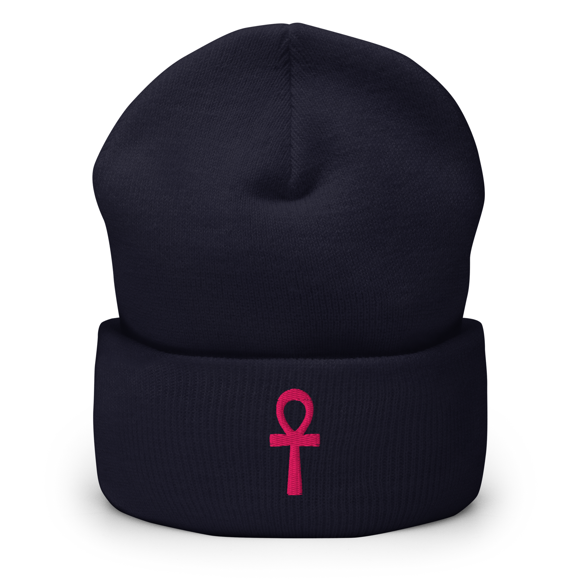 Cuffed Beanie - Pink Ankh Beanies Refine Zone
