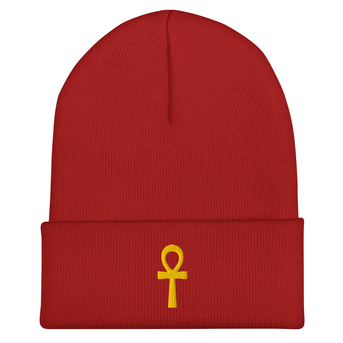 Cuffed Beanie – Ankh (☥) Beanies Refine Zone Red