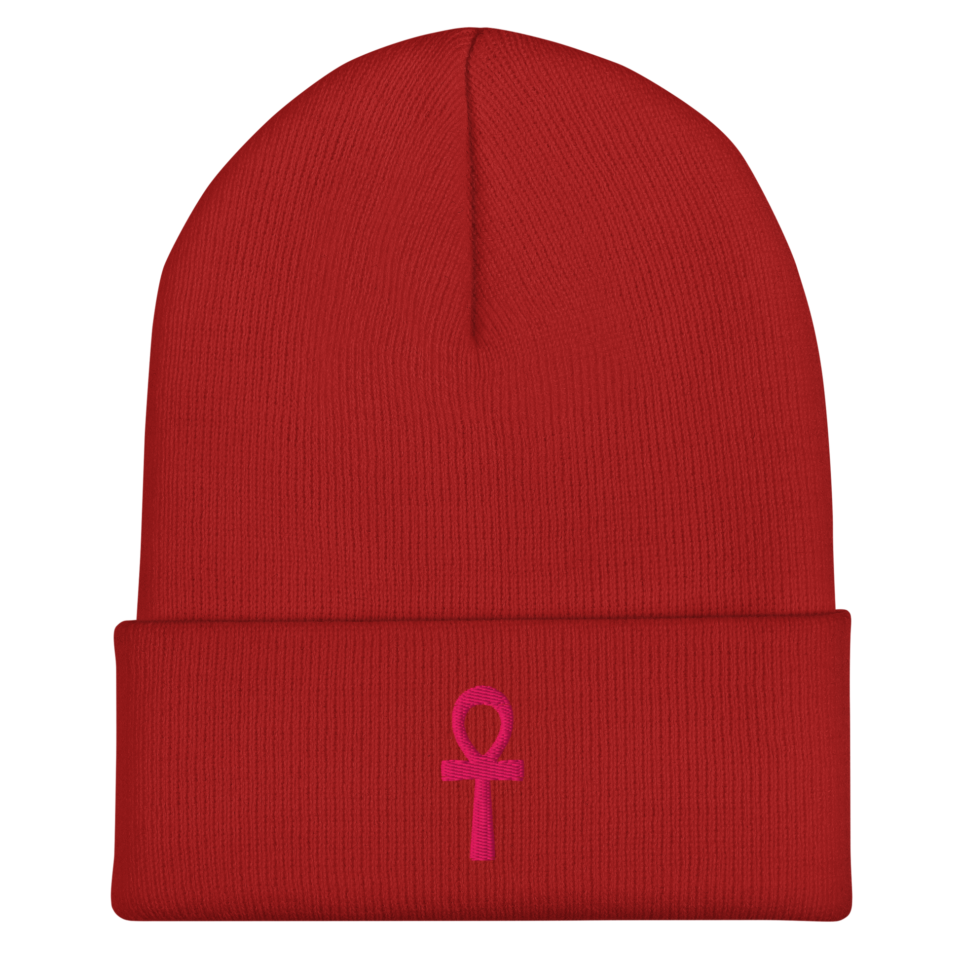 Cuffed Beanie - Pink Ankh Beanies Refine Zone