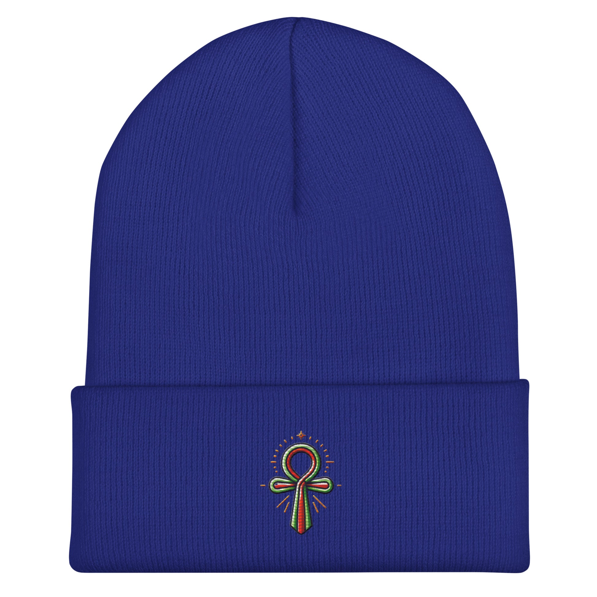 Cuffed Beanie - Colorful Ankh - Key of Life Beanies Refine Zone