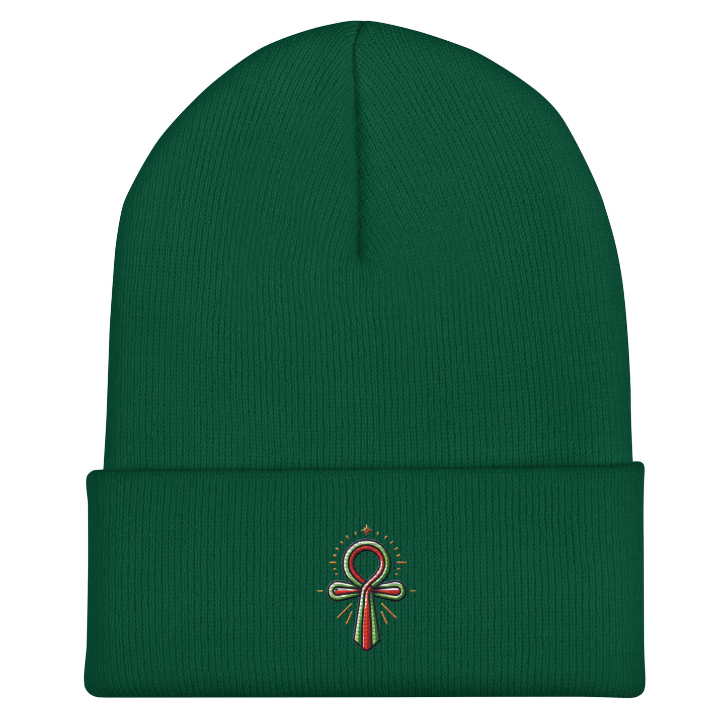 Cuffed Beanie - Colorful Ankh - Key of Life Beanies Refine Zone