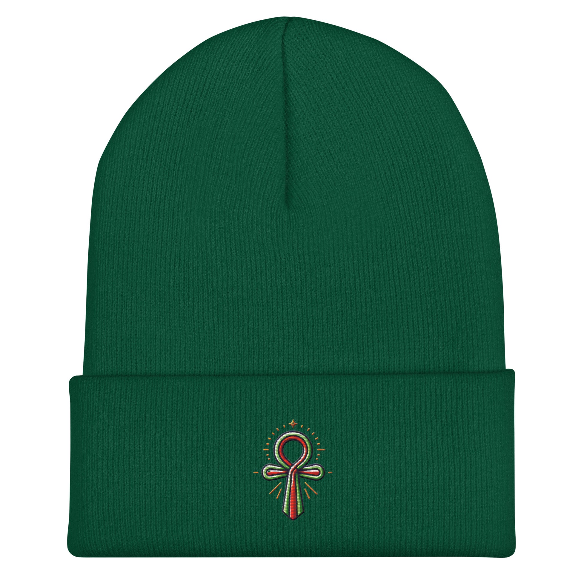 Cuffed Beanie - Colorful Ankh - Key of Life Beanies Refine Zone