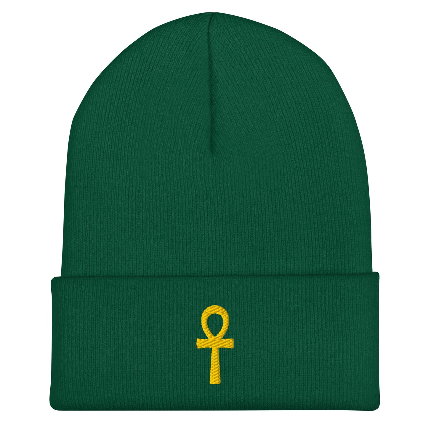 Cuffed Beanie – Ankh (☥) Beanies Refine Zone Spruce