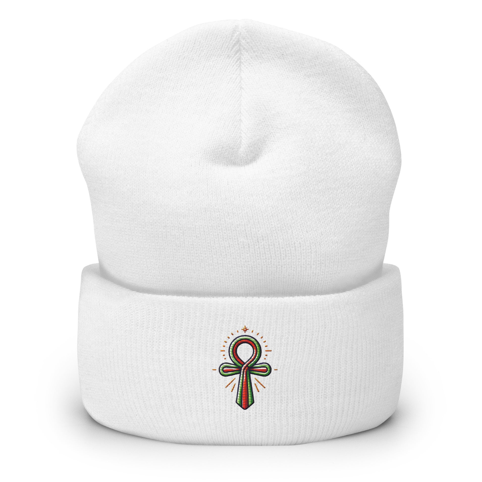 Cuffed Beanie - Colorful Ankh - Key of Life Beanies Refine Zone