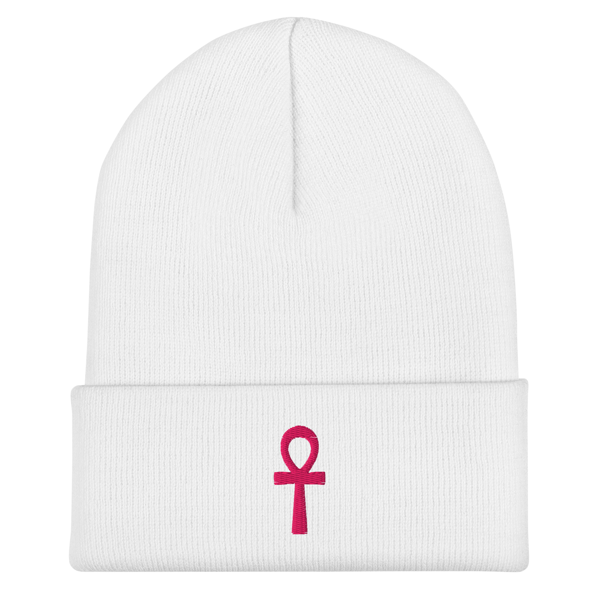 Cuffed Beanie - Pink Ankh Beanies Refine Zone