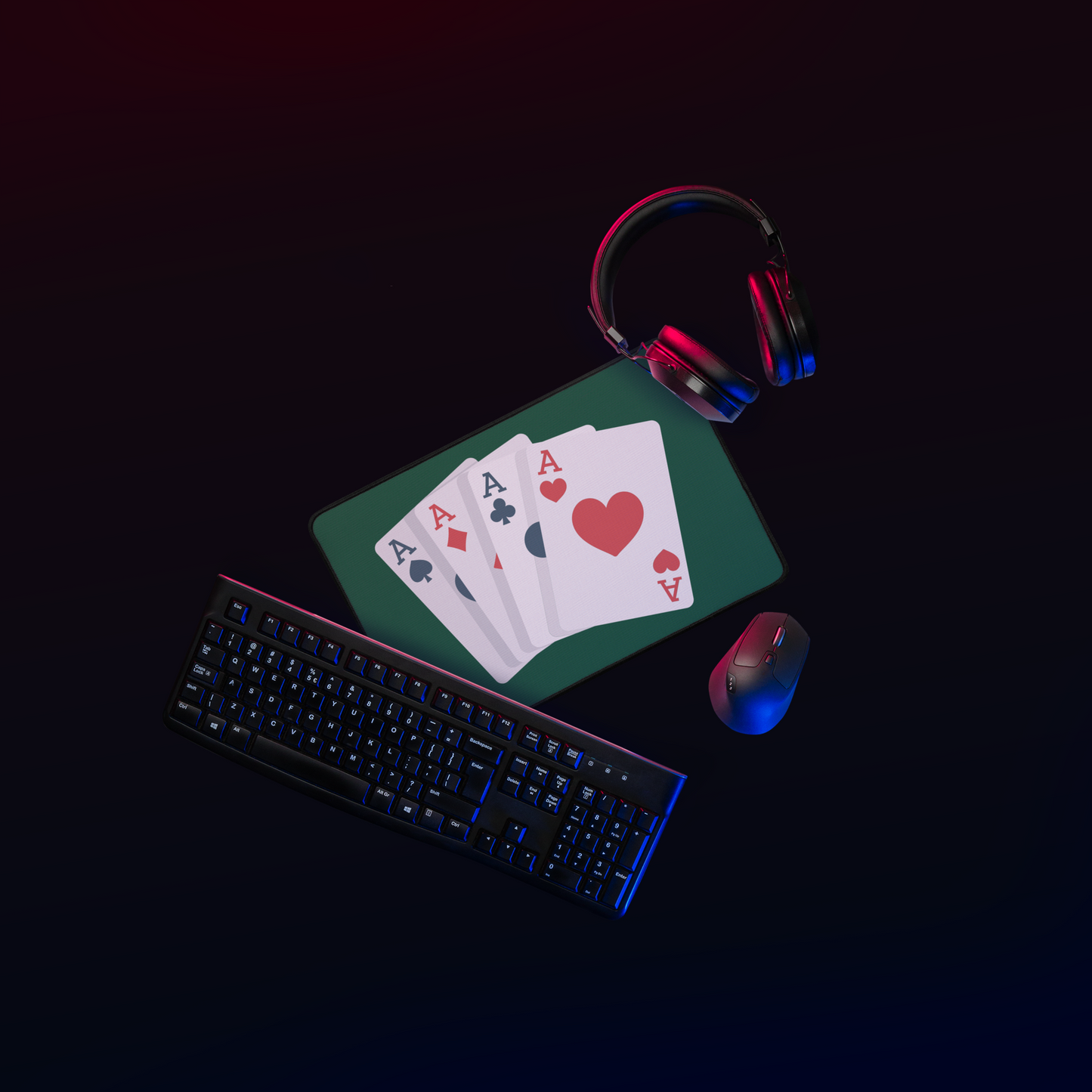 Desk mat - Lucky Aces Mouse Pad Desk Mat Refine Zone 12″×18″