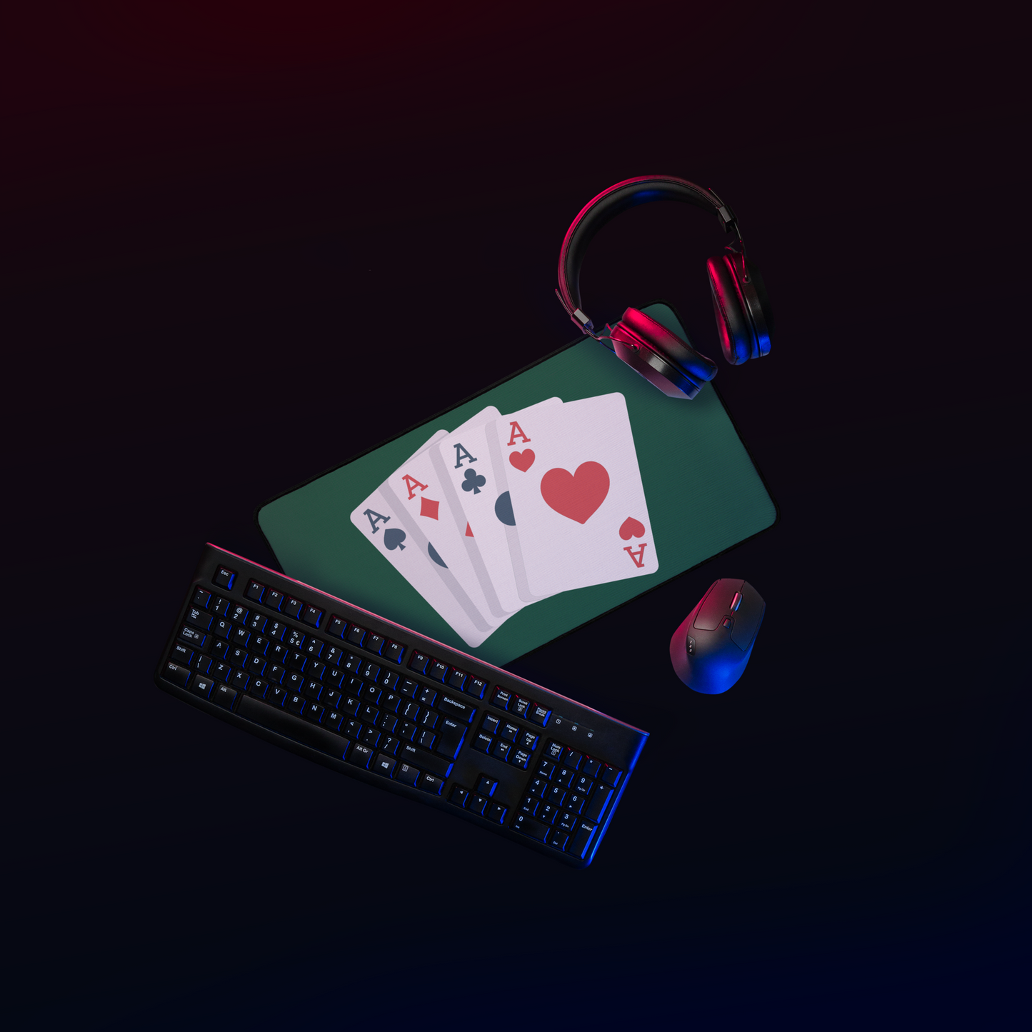 Desk mat - Lucky Aces Mouse Pad Desk Mat Refine Zone 12″×22″