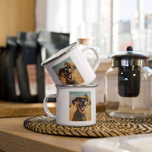 Enamel Mug - Dog in Sunglasses at Pyramids Mugs Refine Zone Default Title  