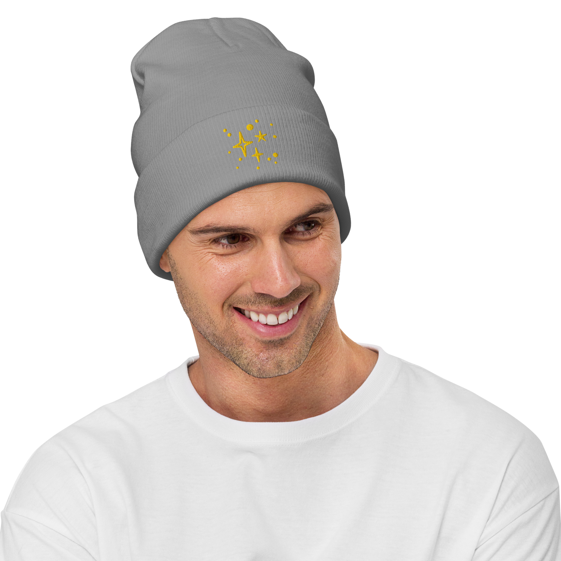 Embroidered Beanie - Gold Stars Beanies Refine Zone