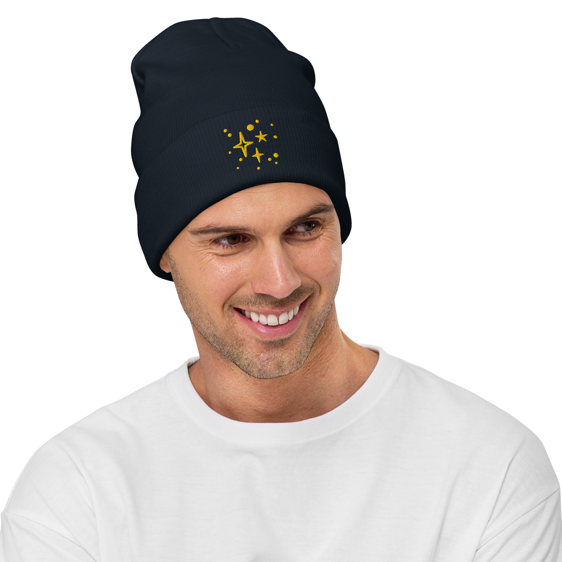 Embroidered Beanie - Gold Stars Beanies Refine Zone