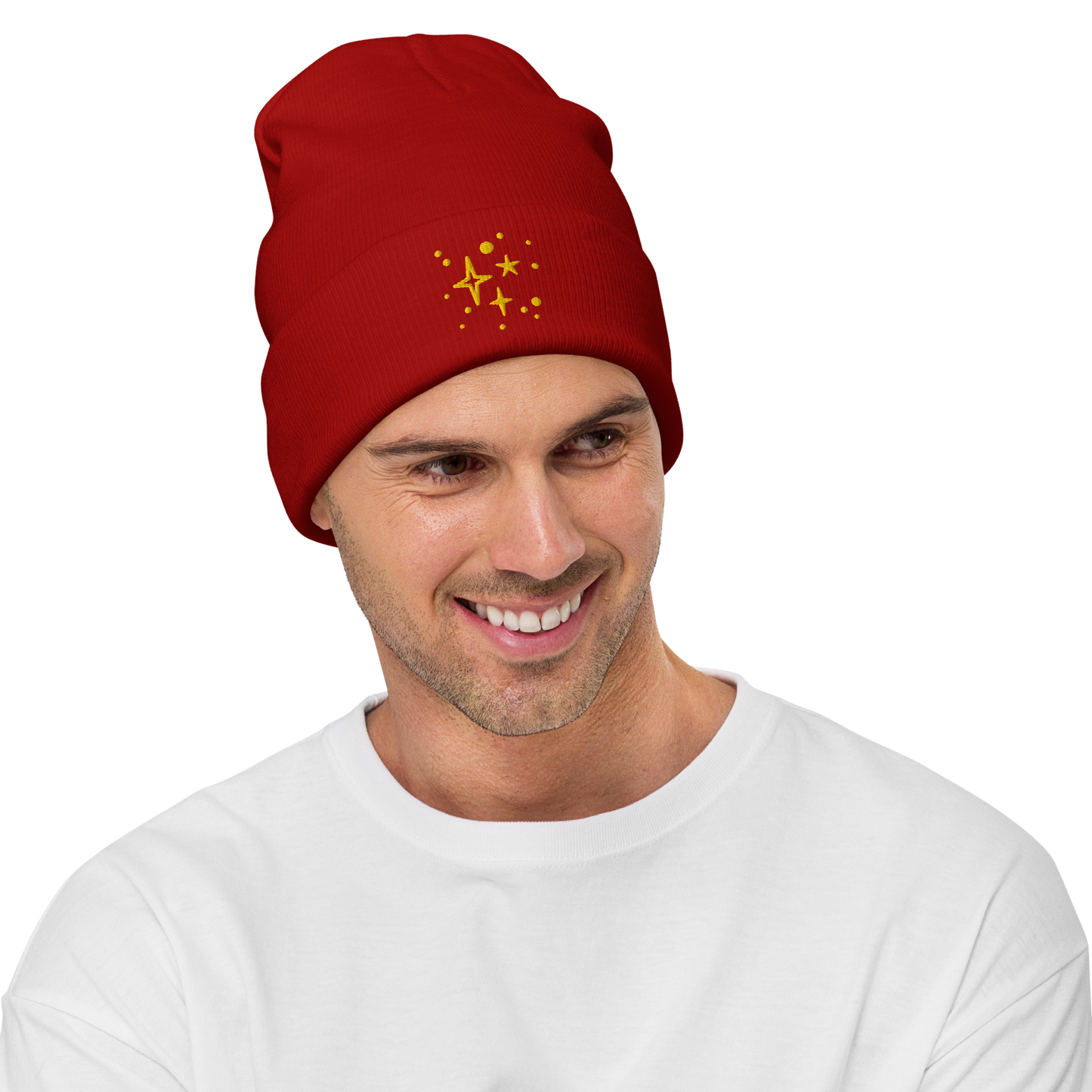 Embroidered Beanie - Gold Stars Beanies Refine Zone