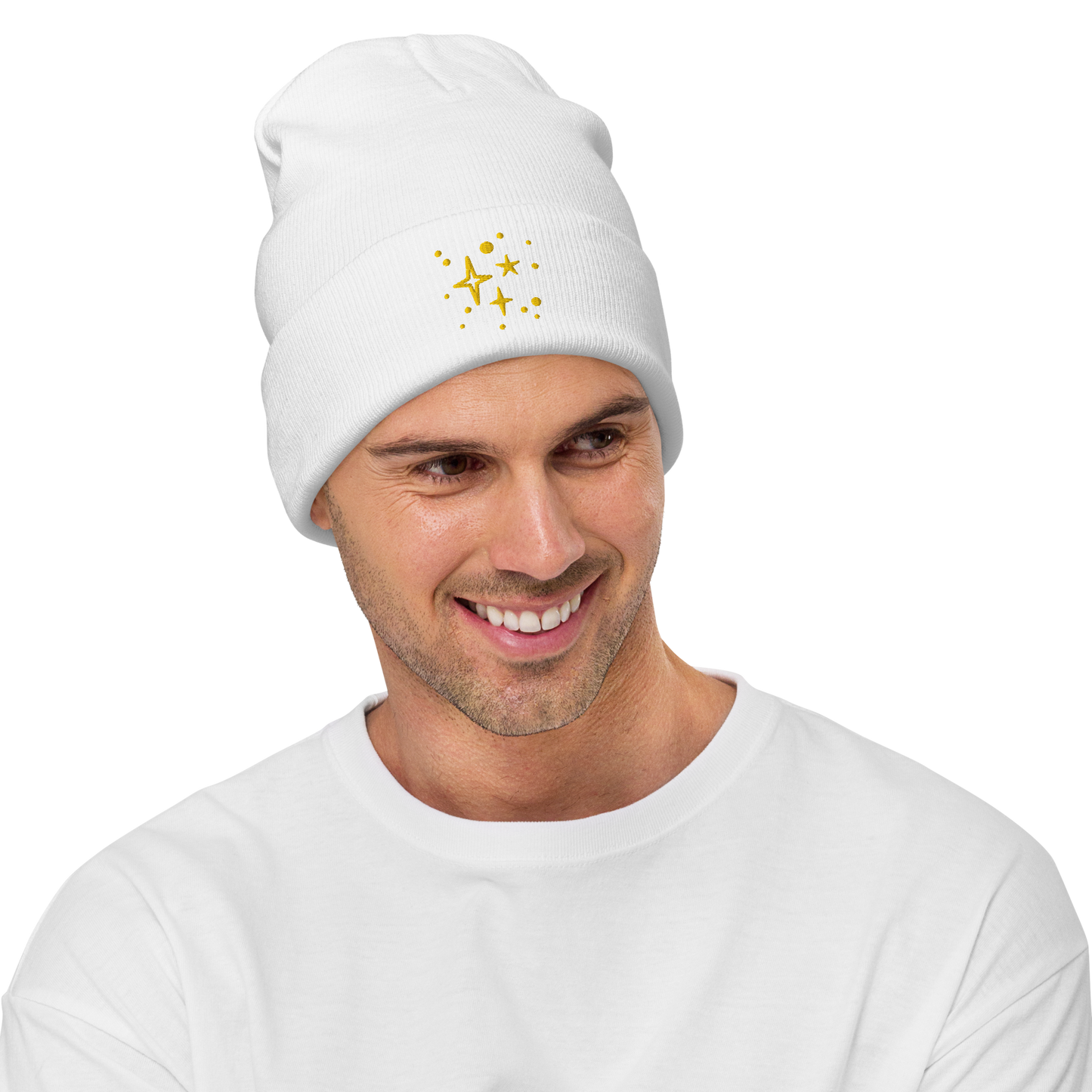 Embroidered Beanie - Gold Stars Beanies Refine Zone
