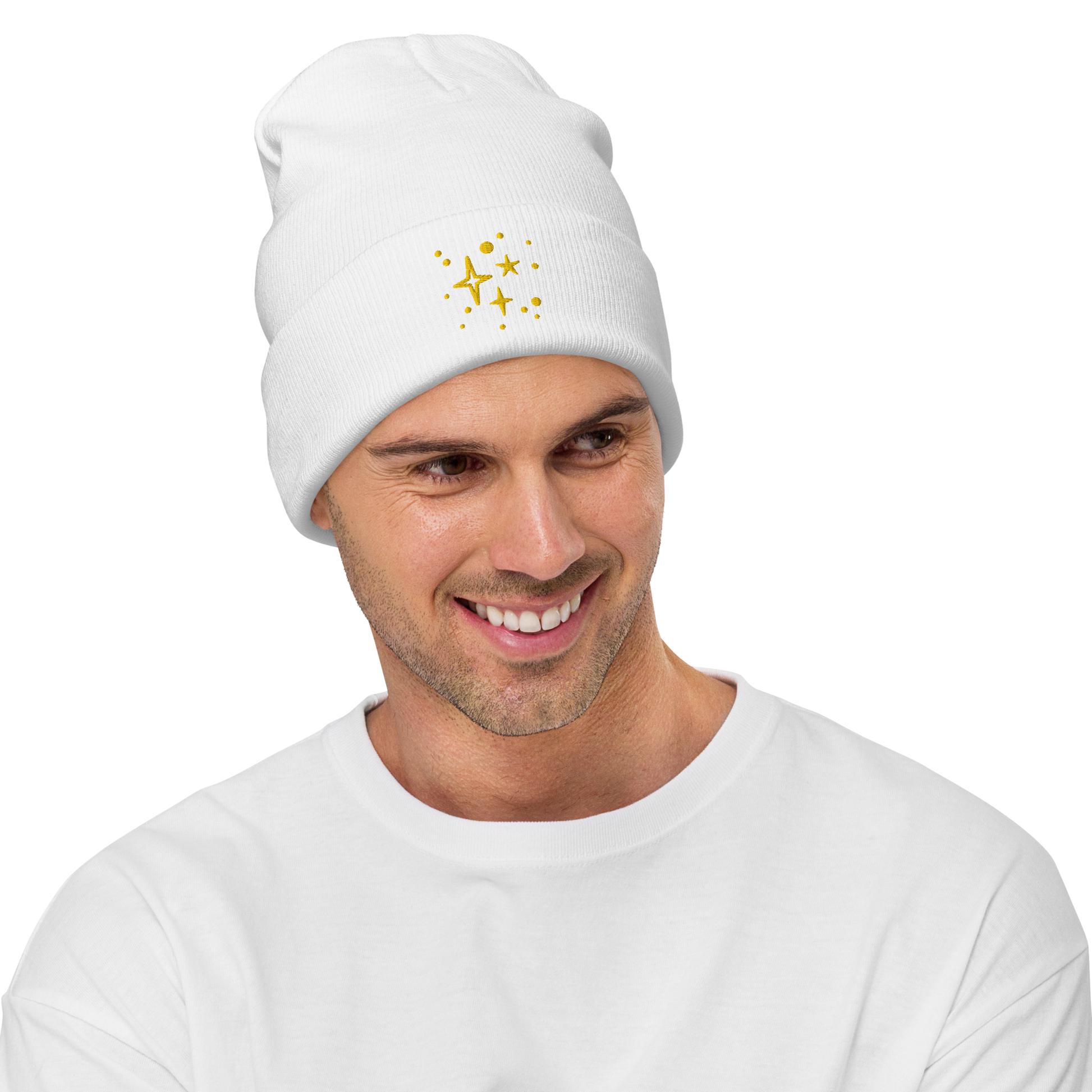 Embroidered Beanie - Gold Stars Beanies Refine Zone